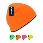 Decky 814 - Neon Short Beanie, Acrylic Knit Cap