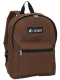 Everest Backpack Book Bag - Back to School Basic Style - Mid-Size Brown