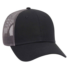 Otto 6 Panel Low Pro Mesh Back Trucker Hat, Cotton Canvas Cap - 83-1273 - 