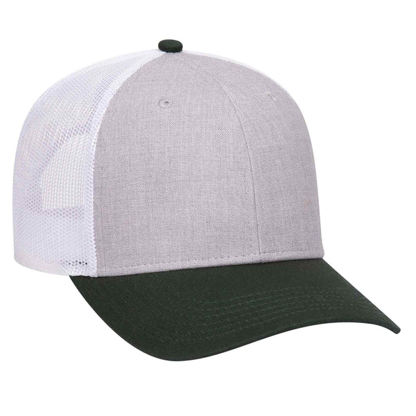 Otto 6 Panel Low Pro Mesh Back Trucker Hat, Heather Blend Cap - 83-1300