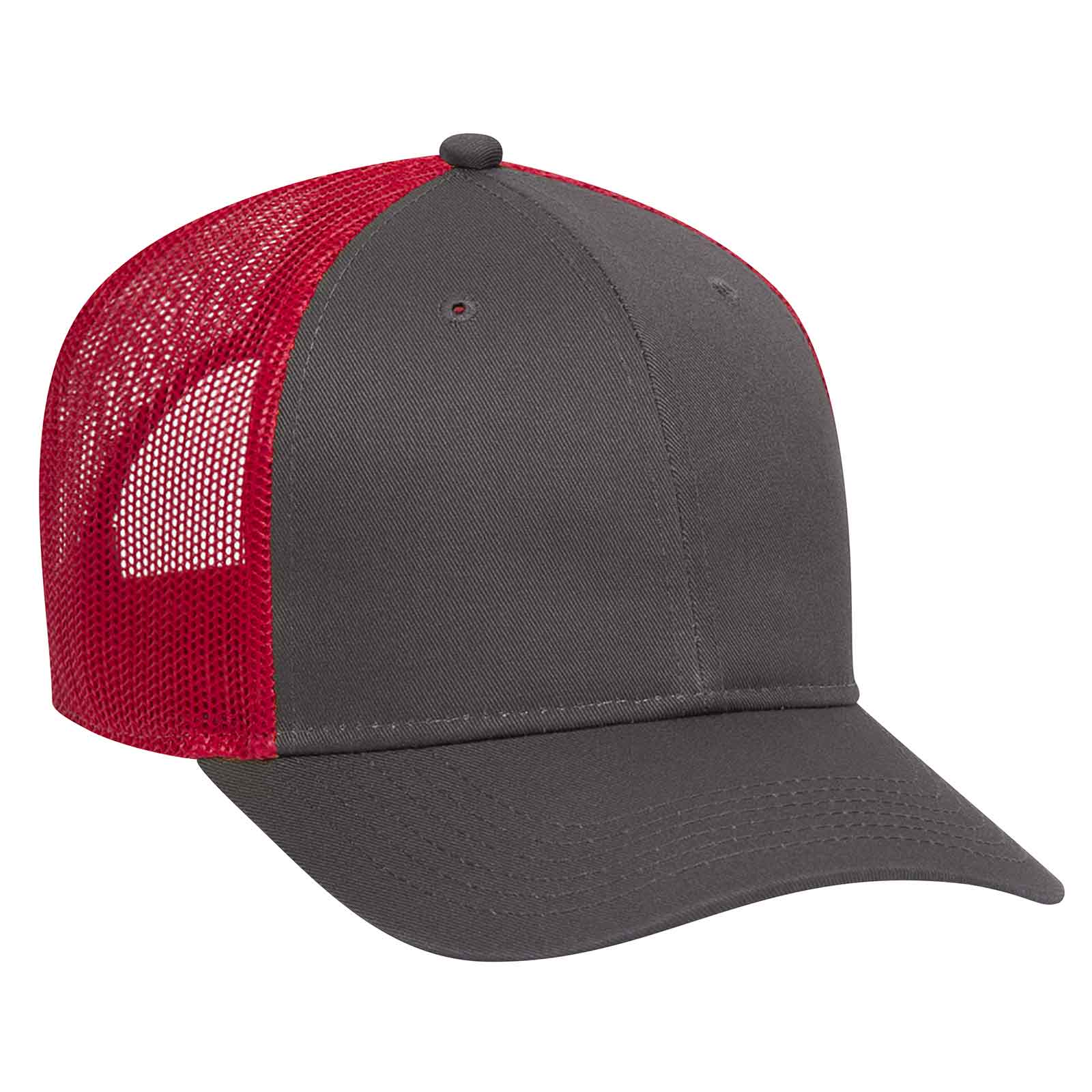 Otto 6 Panel Low Pro Mesh Back Trucker Hat, Cotton Blend Twill Cap