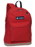 Everest Backpack Book Bag - Back to School Suede Bottom Red