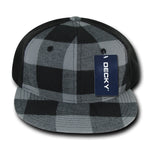 Decky 903 - Structured Plaid Flex Cap, Flat Bill Hat - Picture 7 of 11