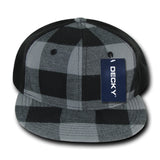Decky 903 - Structured Plaid Flex Cap, Flat Bill Hat