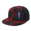 Decky 903 - Structured Plaid Flex Cap, Flat Bill Hat - CASE Pricing