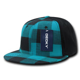 Decky 903 - Structured Plaid Flex Cap, Flat Bill Hat - CASE Pricing