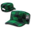 Plaid Flannel Flat Top Cap, BDU GI Cadet Military Patrol Hat - Decky 905