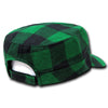 Plaid Flannel Flat Top Cap, BDU GI Cadet Military Patrol Hat - Decky 905