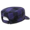 Plaid Flannel Flat Top Cap, BDU GI Cadet Military Patrol Hat - Decky 905