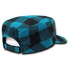 Plaid Flannel Flat Top Cap, BDU GI Cadet Military Patrol Hat - Decky 905