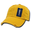 Decky 959 - 6 Panel Low Profile Relaxed Vintage Dad Hat, Distressed Dad Cap