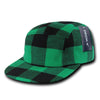 Decky 984 5-Panel Racer Racing Jockey Hat, Camper Cap Buffalo Plaid