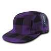 Decky 984 5-Panel Racer Racing Jockey Hat, Camper Cap Buffalo Plaid