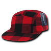 Decky 984 5-Panel Racer Racing Jockey Hat, Camper Cap Buffalo Plaid