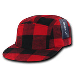 5-Panel Racer Racing Jockey Hat, Camper Cap Buffalo Plaid - Decky 984 - Picture 8 of 10