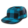 Decky 984 5-Panel Racer Racing Jockey Hat, Camper Cap Buffalo Plaid