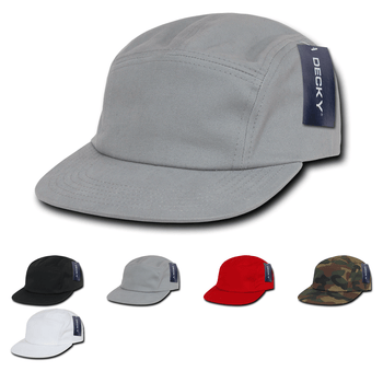 Decky 985 - 5-Panel Cotton Racer Cap, Racing Jockey Hat, Camper Cap - CASE Pricing