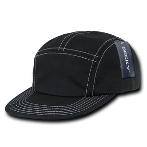 Decky 997 5-Panel Contrast Stitch Racer Racing Jockey Hat Camper Cap - 