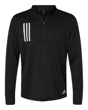 Adidas A482 3-Stripes Double Knit Quarter-Zip Pullover - 