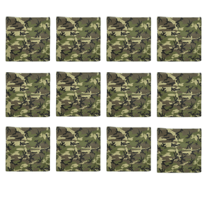 Bandanas - 12 Pack, 100% Cotton, Camo - Bandannas, Bandana, Bandanna, Camouflage, Size: 22