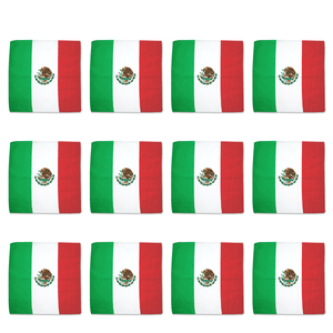 Bandanas - 12 Pack, 100% Cotton, Mexico Flag - Bandannas, Bandana, Bandanna, Size: 22