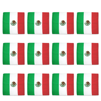 Bandanas - 12 Pack, 100% Cotton, Mexico Flag - Bandannas, Bandana, Bandanna, Size: 22" x 22"