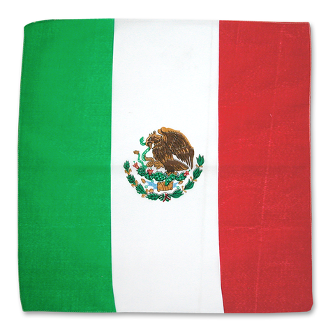 Bandanas, 100% Cotton, Mexico Flag, Mexican Flag, Bandera de Mexico, Bandannas, Bandana, Size: 22" x 22"