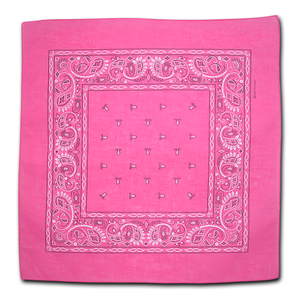 Cotton Bandanas - Pack of 12 - Pink Paisley - Bandanna - 