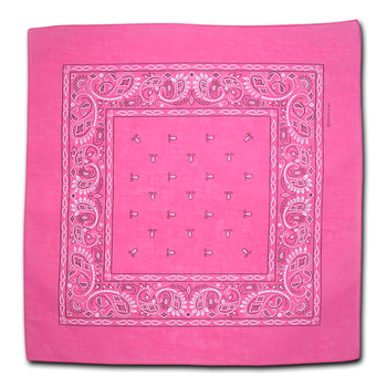 Cotton Bandanas - Pack of 12 - Pink Paisley - Bandanna