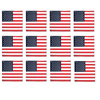 Bandanas - 12 Pack, 100% Cotton, US Flag - Bandannas, Bandana, Bandanna, USA America, Size: 22