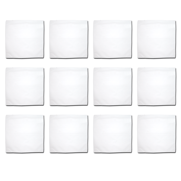 Bandanas - 12 Pack, 100% Cotton, White - Bandannas, Bandana, Bandanna, Size: 22" x 22"