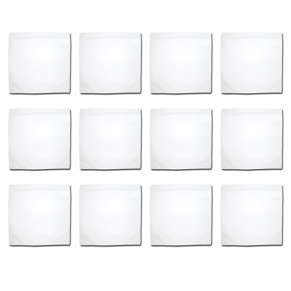 Bandanas - 12 Pack, 100% Cotton, White - Bandannas, Bandana, Bandanna, Size: 22" x 22"