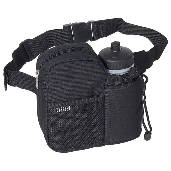 Everest Insulated Zippered Waist Bottle Pouch Fanny Pack Black