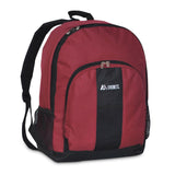 Everest Backpack with Front & Side Pockets Burgundy/Black