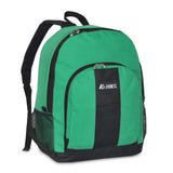 Everest Backpack with Front & Side Pockets Emerald Green/Black