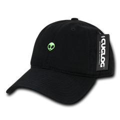 Alien UFO Baseball Cap Dad Hat, 100% Cotton, Black - 