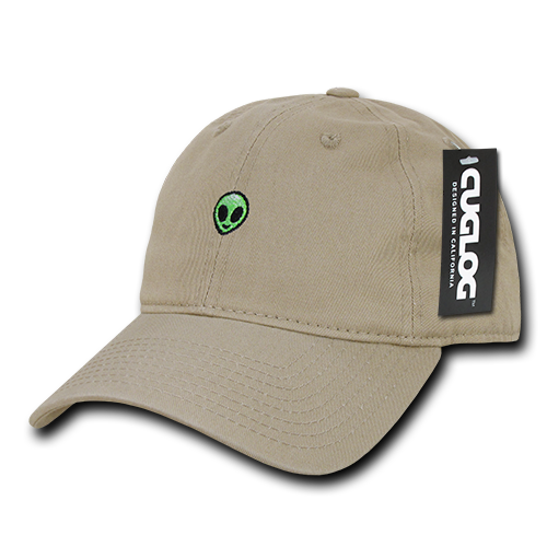 Alien UFO Baseball Cap Dad Hat, 100% Cotton, Khaki