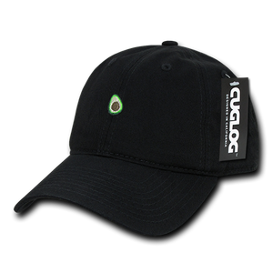 Avocado Guacamole Baseball Cap Dad Hat, 100% Cotton, Black - 