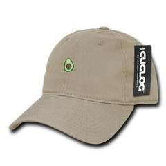 Avocado Guacamole Baseball Cap Dad Hat, 100% Cotton, Khaki - 