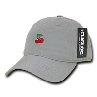 Cherry Cherries Baseball Cap Dad Hat, Grey