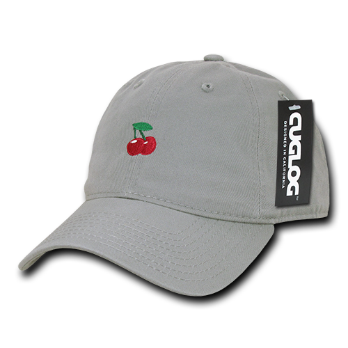 Cherry Cherries Baseball Cap Dad Hat, Grey