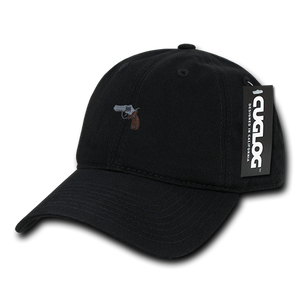 Gun Pistol Baseball Cap Dad Hat, Black - 