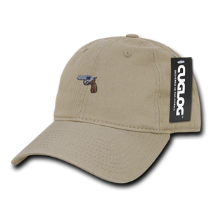 Gun Pistol Baseball Cap Dad Hat, Khaki - 