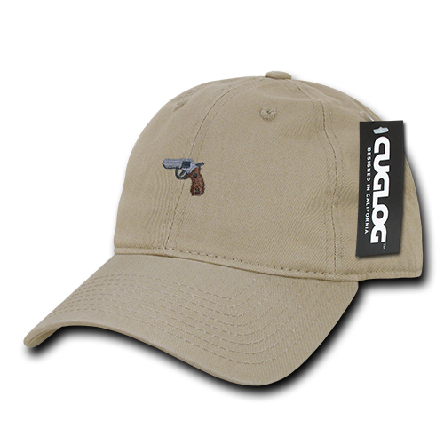 Gun Pistol Baseball Cap Dad Hat, Khaki