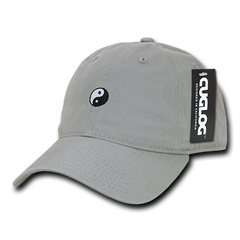 Yin Yang Baseball Cap Dad Hat, Grey - 