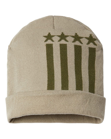 Cap America RK12 - USA-Made Patriotic Cuffed Beanie, Knit Cap