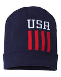 Cap America RK12 - USA-Made Patriotic Cuffed Beanie, Knit Cap