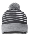 Cap America RKH12 - USA-Made Half Color Beanie, Knit Cap - Picture 1 of 6