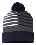 Cap America RKH12 - USA-Made Half Color Beanie, Knit Cap - Picture 4 of 6