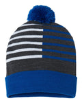 Cap America RKH12 - USA-Made Half Color Beanie, Knit Cap - Picture 6 of 6